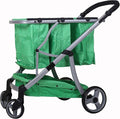 Reusable and Foldable 3 Shopping Bags Easy for Shopping and Carrying Groceries in Store (Silver Frame + 3 Green Baskets)