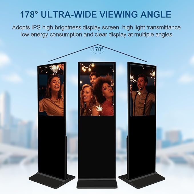 43 in Digital Signage Capacitive Touch Digital Signage Displays,with WiFi USB/APP Software Input Digital Signage Kiosk, Android 11 Digital Signage Player