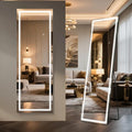 Kosmonia 67x24 Frameless Full Length Mirror, Dimmable 3 Color LED Light w/Memory Function, Distortion Free, HD Reflection & Anti Desilvering, Tempered Glass & Shatter Proof Film Doubling Safety