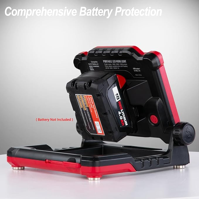 4000LM 25W Cordless Work Light, Compatible with Milwaukee,Dewalt and Makita 18-21V Power Battery, Magnetic Base, Portable Flood Light