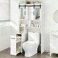 Extendable Rolling Drawer-Style Toilet Storage Cabinet. Conveniently Mobile. Sliding Storage Doors. Adjustable Shelving. Compact Bathroom Storage. Toilet Paper Holder. Bathroom, Toilet, Laundry Room