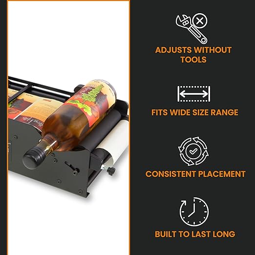 Start International - LAB01 - Manual Bottle Label Applicator - Professional Labeling Machine for Bottles Jars Cans - Label Dispenser for Cylindrical Objects - 0.5-6.5 Inch