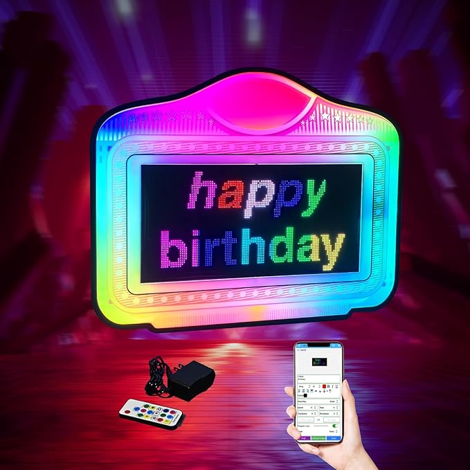 LED display Bottle Service Sign Club signs for bottle service Color Display Lights with APP Programmable Scroll Play, Hand Holding Light Box letter board Ideal for bars, nightclubs, and parties