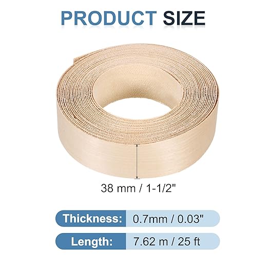 PATIKIL Maple Edge Banding, 1-1/2 Inch x 25 ft Wood Veneer Tape Pre-glued Flexible Plywood Edge Banding with Hot Melt Adhesive for Furniture Restoration