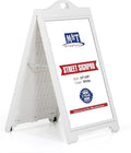 M&T Displays Street SignPro without Lens Protective Cover, 24x36 Inch Poster White Double Sided Sandwich Board Folding A-Frame Sidewalk Curb Sign Portable Advertising Display for Restaurant Cafe