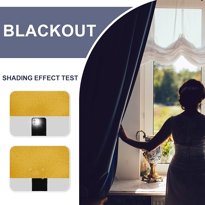 JIUZHEN Blackout Curtains for Bedroom - Thermal Insulated Room Darkening Noise Reducing, 52 x 63 Inch Length Curtains for Living Room, Set of 2 Panels with Tiebacks, Mustard Yellow