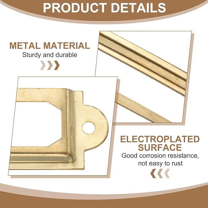 PATIKIL 60x24mm Metal Label Holders, 30 PCS Label Name Card Tag Frames with Screws for Office Library File Cabinets Shelves Wood Drawers Fabric Bins, Yellow
