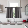 KGORGE Bathroom Curtains 36 inches Long, Back Tab Rod Pocket Privacy Thermal Insulation Gray Short Blackout Half Window Tiers for Basement Cafe Kitchen, W34 x L36 inches, Grey, 2 Panels