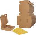 RLAVBL 4x4x1 Small Shipping Boxes Set of 50, Brown Corrugated Cardboard Box for Packing, Mailing, Business