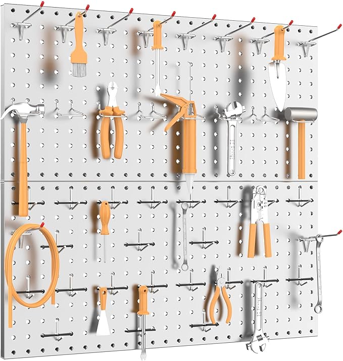 TORACK 184 PCS Pegboard Accessories, Pegboard Hooks Tool Organizer kit with Peg Locks, Metal Hooks for Pegboard Tool Storage System