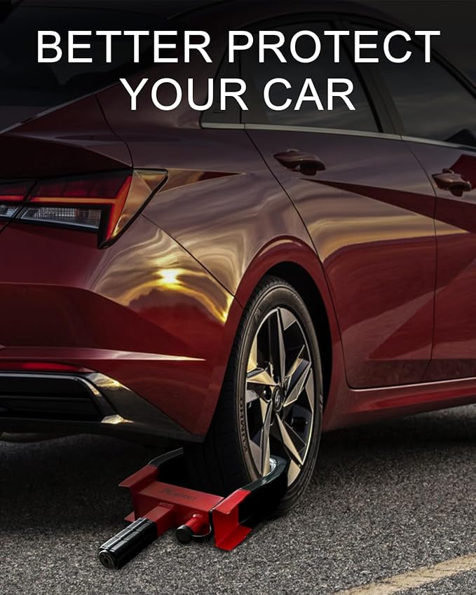 Trailer Security Adjustable Tire Lock 2PK Anti Theft Trailer Wheel Lock for Trailers Car SUV Boat Motorcycle Golf Cart Great Deterrent, 6 Alike Keys
