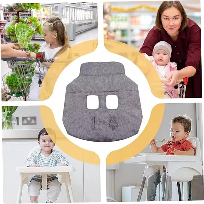 Baby Shopping Cart Cover, Polyester Foldable High Chair Cover, Infant Grocery Cart Cushion Liner with Storage Pouch for Infant, Toddler
