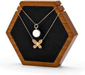 Solid Wood Hexagon Necklace Holder Stand Retail Hanging Jewelry Necklace Stand Display for Vendors(Black)
