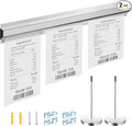 24 Inch Aluminum Ticket Holder Rail with 2 Receipt Stabbers for Restaurant, Kitchen, Bar