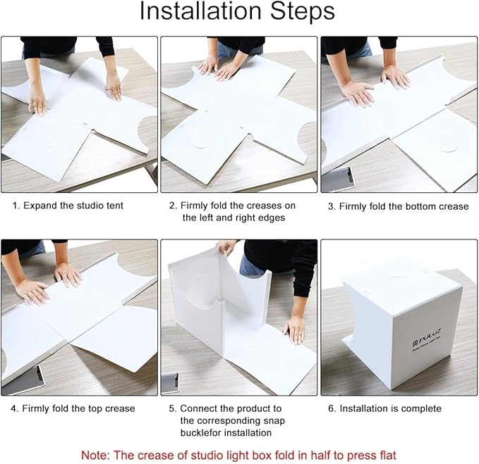 PULUZ Mini Photo Studio Light Box, Portable Folding Photo Shooting Tent with 2 LED Panels and 6 Colors Backdrops,Light Box Photography for Small Size Products