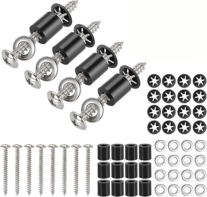 43 Set (172Pcs) Pegboard Mounting spacers and Screws Kit, Peg Boards Installation Hardware Accessories. Include Sturdy Screws, Spacers,Washers and Lock Clips for 1/8 Inch and 1/4 Inch Pegboard
