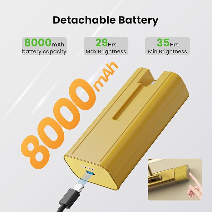2 Pack 24" Brass Gallery Picture Lights - 8000mAh Rechargeable Battery Powered Wireless Lighting for Large Gallery, Museum & Living Room