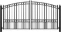 ZUMI Dual Swing Driveway Gate, 12x6 ft. Outdoor Steel Fence for Home Security, Heavy-Duty Weatherproof Iron Kit, Opera Style