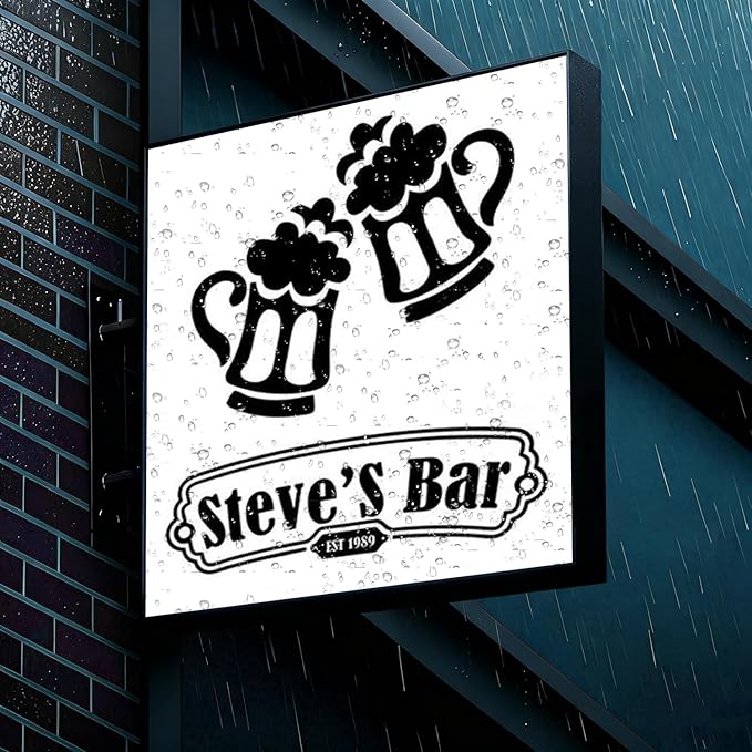 Custom Advertising Logo Lightbox Sign - Double Sided Outdoor LED Logo Shop Signs for Business Retail Advertising,Salon, Cafés, Bars & Restaurants (Square)