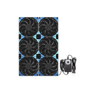 120mmx6 720mm Adjustable Computer PC Box Vent Fans 3V-12V Speed Controller for Flexible Arrange Cabinet Rack Space Window Wall Server Mining Rig Chicken Coop Exhaust Cooling
