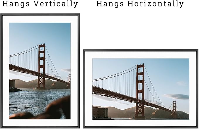 Frametory, 13x19 Metal Picture Frame with Mat for 11x17 Picture & Real Glass, Aluminum Photo Frame Collection (Black, 2 Pack)
