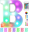 Pooqla Colorful LED Marquee Letter Lights with Remote – Light Up Marquee Signs – Party Bar Letters with Lights Decorations for The Home - Multicolor B