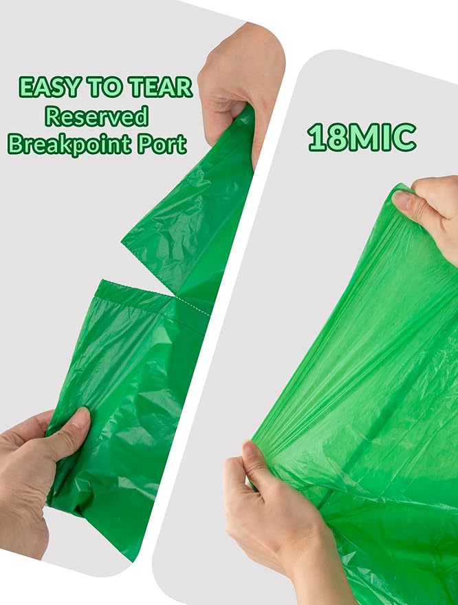 200 Count 100% Biodegradable & Compostable Trash Bags - 30-33 Gallon, 18 Microns, 32x38 Inches, Green Eco-Friendly