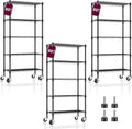 3 Pack 5-Tier Metal Wire Shelving Unit with Wheels & Feet, 14" D x 30" W x 60" H,750 lbs Capacity Adjustable Heavy Duty Steel Wire Rack Storage Shelves for Kitchen, Garage, Pantry