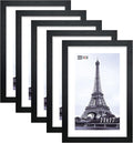 VCK Poster Frame 11x17 Black Set of 5,Solid Wood Picture Frame for Wall Mounting Hanging Art and Puzzles