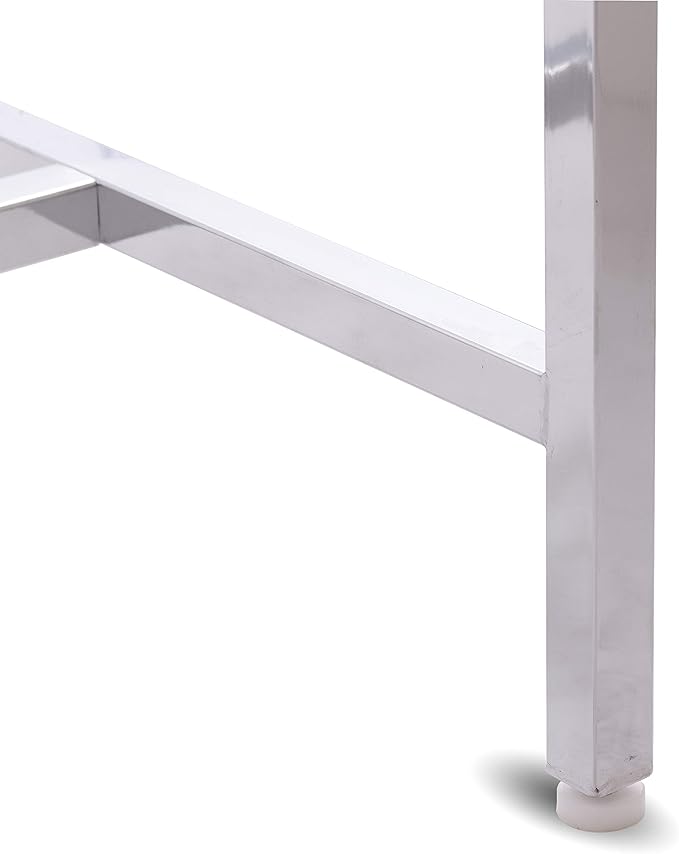 Econoco - Adjustable Heavy Duty Double Bar, Retail Clothing Rack, Rectangular Hangrail Rack w/V-Brace