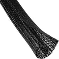 1/2" x100ft Cable Sleeve Organizer - Zippered Wire Cover for TV Computer Home Office, Flexible Cord Hider, Black