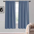 KGORGE Blackout Curtains for Bedroom, Privacy Light Blocking Thermal Insulation Noise Reducing Drapes for Living Room Bedroom, Back Tab Rod Pocket, W52 x L63 inches, Stone Blue, 2 Panels