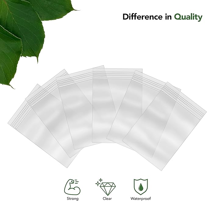 3 x 4 Inch Resealable Plastic Bags 1000 Pack — Clear Reclosable Zipper Seal Bags for Jewelry, Beads, Small Parts, Crafts, Hardware