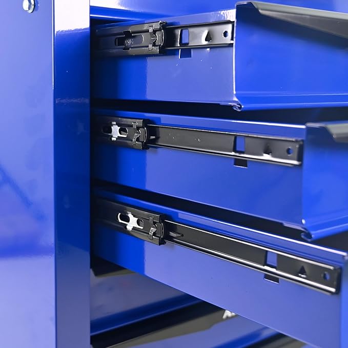 7-Drawer Heavy-Duty Rolling Tool Chest with Wheels & Steel Roof, Lockable Tool Chest Storage Cabinet for Garage, Workshop, Warehouse, and Repair Shop