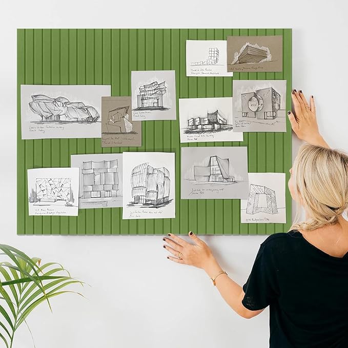 Large Felt Bulletin Board 35x47 Inch, 12pcs Peel and Stick Felt Wall Tiles Modern Push Pin Board for Wall Organization