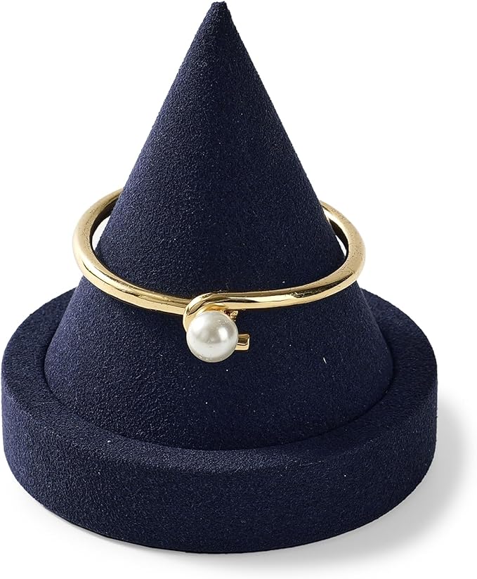 Oirlv Microfiber Single Bracelet Display Stand Professional Jewelry Stand for Bangle Bracelet Watch (Blue,Microfiber)