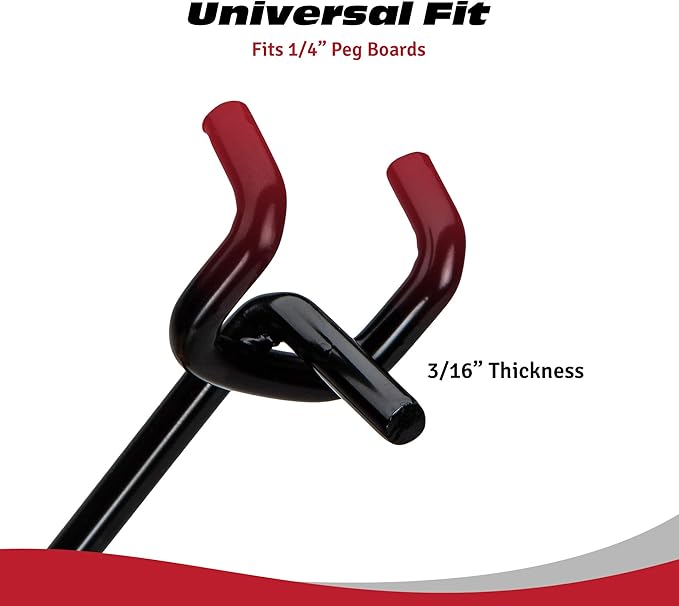 Presa Heavy Duty Black Steel Peg Board Shelving Hooks, 10-Inch, 50-Pack