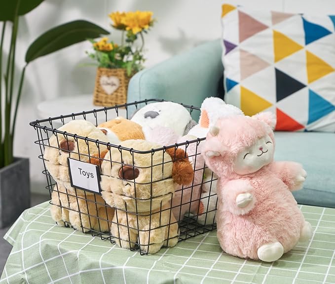 4 Pack【Extra-Large 2+2】 Wire Handmade Storage Basket for Organizing Household Goods,Pantry Organization,Bathroom countertop,Laundry,Wardrobe Storage Basket,Black