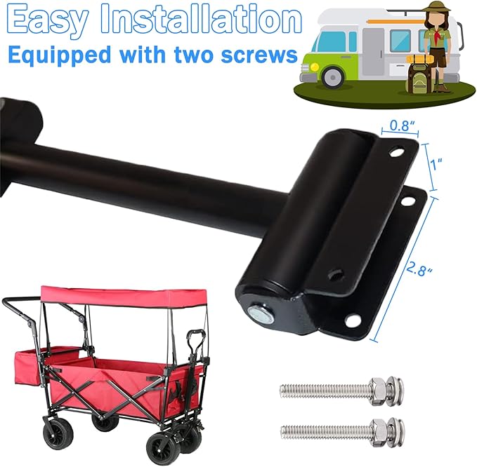 Garden Wagon Pull Handle, Camper Carts Grip for Outdoor Camping Trolley Replacement, Scalable, 1 Pcs