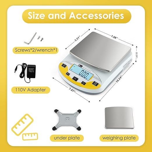 CGOLDENWALL High Precision Lab Scale Laboratory Analytical Electronic Balance Digital Precision Scale Pharmacy Jewelry Scale 110V Calibrated(3000g, 0.01g)