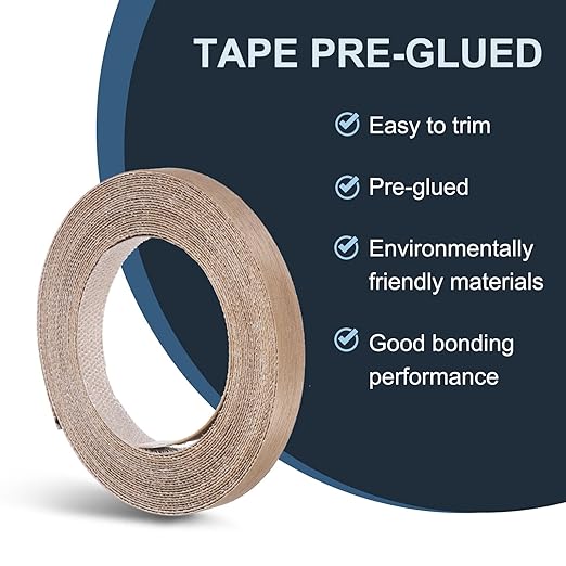 PATIKIL Walnut Edge Banding, 1/2 Inch x 25 ft Wood Veneer Tape Pre-glued Flexible Plywood Edge Banding with Hot Melt Adhesive for Furniture Restoration