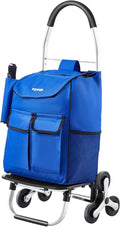 VEVOR Stair Climber Cart, 36L Capacity, Grocery Cart Laundry Stair Climbing Handcart with 6 Wheels & Oxford Cloth Bag, Foldable Stair Climber Hand Truck for Grocery Laundry Climbing