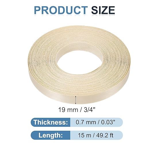 PATIKIL Birch Edge Banding, 3/4 in x 49.2 ft Wood Veneer Tape, Pre-glued Flexible