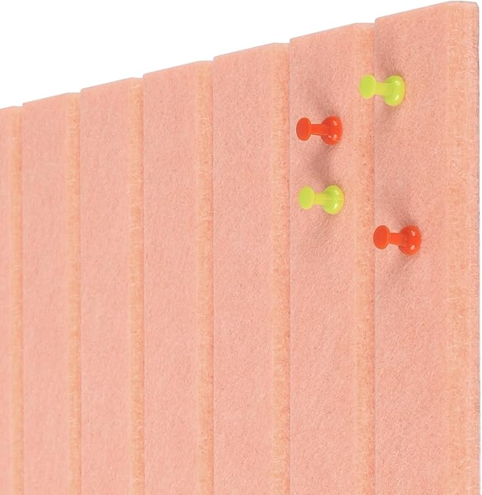 Large Felt Bulletin Board 23x47 Inch, 8pcs Peel and Stick Felt Wall Tiles Modern Push Pin Board for Wall Organization