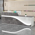 Reception Desk, Checkout Counter, Reception Counter Desk, eception Counter Desk with Adjustable Shelf & Lockable Drawers, for Clothing Store, Company Front Desk, Coffee Shop