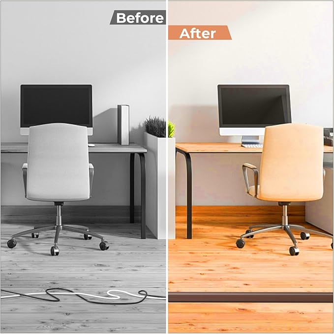AGPTEK Heavy Duty Floor Cable Cover Cable Protector, 6.5 Ft Floor Cord Protector 3 Channels Floor Cord Cover (Mid Channel 0.93") Contains Cords, Cables and Wires, Good for Office, Home, or Outdoor