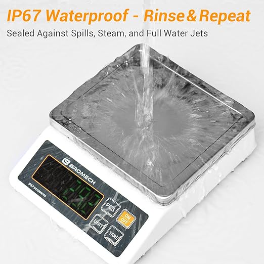 Gram Scale Waterproof Counting Function Weighs Gram, Pound & Kilogram, 13lb Capacity, 0.001lb Increment, Stainless Steel Platform, Perfect for Baker, Pastry Chefs, Homebrewing, Food Production