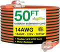 Go Green Power Inc. 14/3 50ft Outdoor Lighted Extension Cord - Heavy Duty, Contractor Grade, Moisture Resistant, Visible Power Indicator for Safety - Ideal for Tools & Equipment - GG-13850