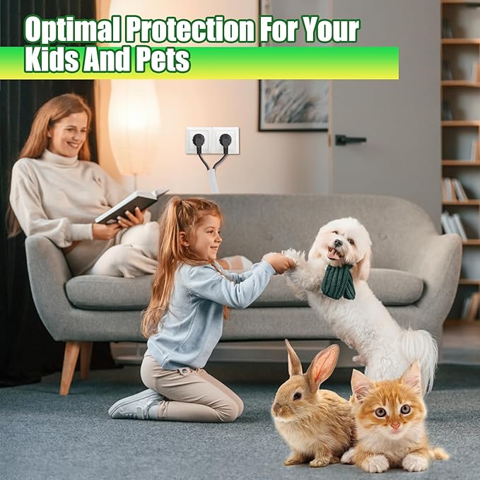 AIERSA 13FT Cord Protectors from Pets No Chew,Wire Protector for Cats,Rabbits,Dogs,White Durable Braided Cord Cover,Cable Sleeves for Cord Management and Pet Protection