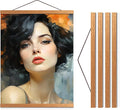 Magnetic Poster Hanger 24” Poster Frame with Strong Magnets, Complete Hanging Kit for Posters, Art, Maps, and More, Fits 24x17, 24x20, 24x36, Teak Wood